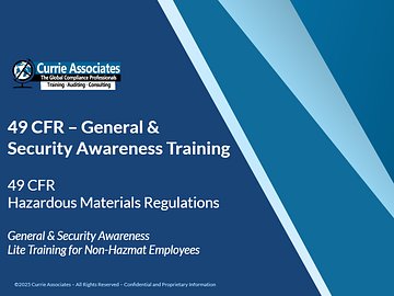 General & Security Awareness Lite Training for Non-Hazmat Employees