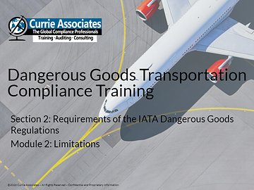 IATA 67 Module 2: Limitations