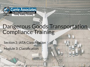 IATA 67 Module 3: Classification
