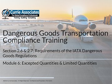 IATA 67 Module 6: Excepted and Limited Quantities