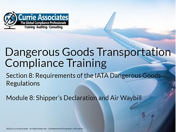 IATA 67 Module 8: Shippers Declaration and Air Waybill