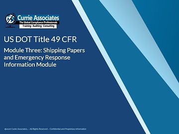 49 CFR Module 3: Shipping Papers and ER Information (2026)