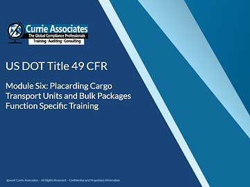 49 CFR Module 6: Placarding (2026)