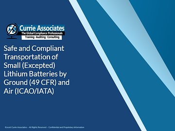 Safe and Compliant Transportation of Excepted Lithium Batteries by Ground (49 CFR) and Air (ICAO/IATA) 2026