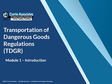 TDGR Training Module 1: Introduction (2027)