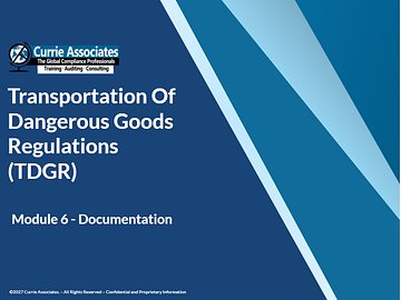 TDGR Training Module 6: Documentation (2027)