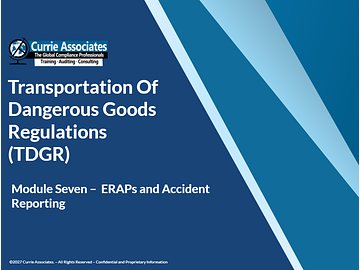 TDGR Training Module 7: ERAPs and Accident Reporting (2027)